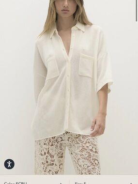 NakedCashmere Light Gray Short-Sleeve Button Cardigan